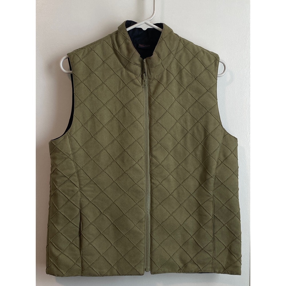 Mycra Pac Life Reversible Quilted Vest Olive Green Black Petite P 47362